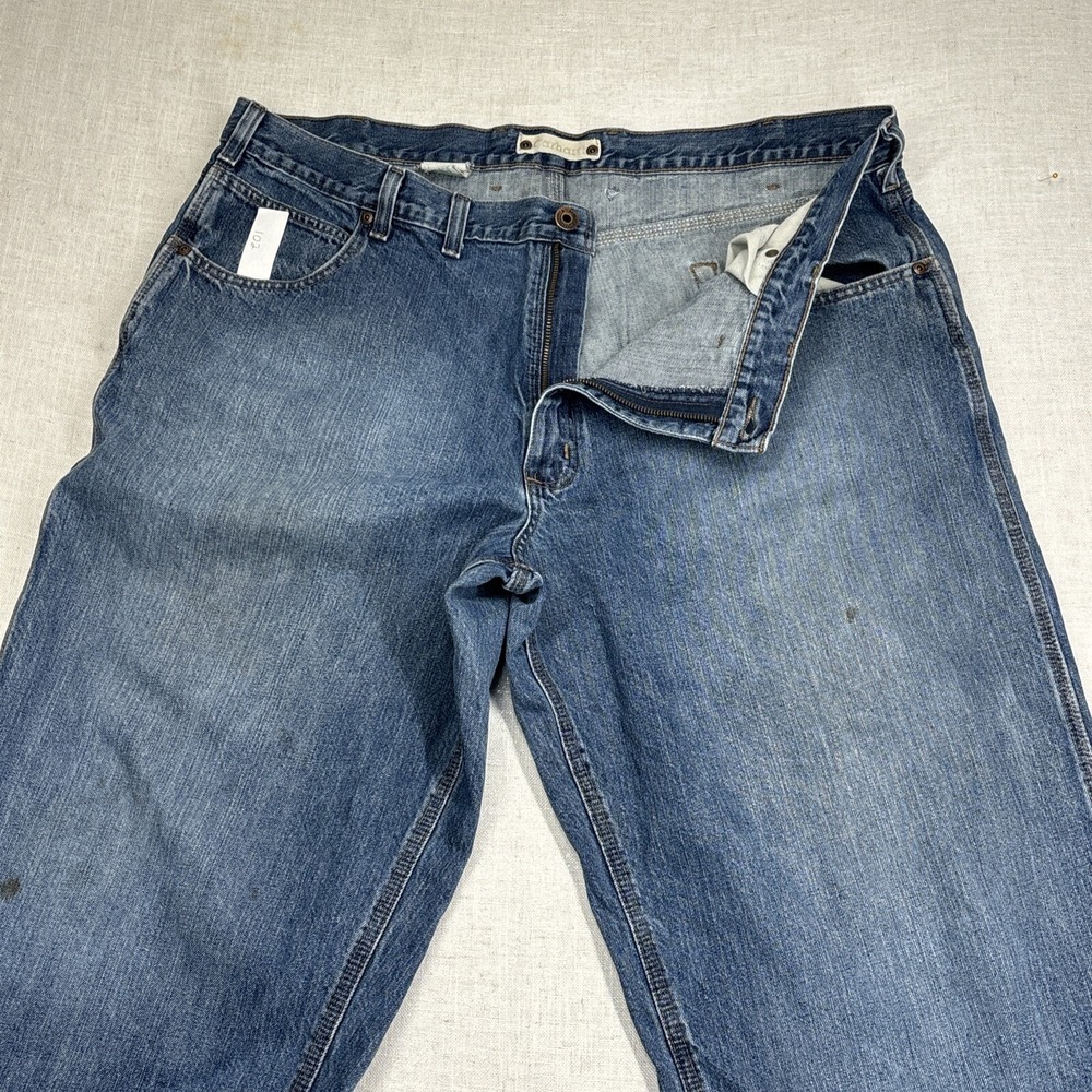 Carhartt Relaxed Fit Medium Wash Blue Denim Jeans Looes fitJeans Work‎ Pants